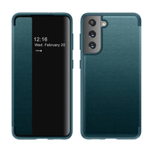 Load image into Gallery viewer, Magnetic Side Window View Shockproof Horizontal Flip Leather Case, For Samsung Galaxy S21 5G, For Samsung Galaxy S21+ 5G, For Samsung Galaxy S21 Ultra 5G, For Samsung Galaxy A12, For Samsung Galaxy S20 FE