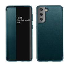 Load image into Gallery viewer, Magnetic Side Window View Shockproof Horizontal Flip Leather Case, For Samsung Galaxy S21 5G, For Samsung Galaxy S21+ 5G, For Samsung Galaxy S21 Ultra 5G, For Samsung Galaxy A12, For Samsung Galaxy S20 FE