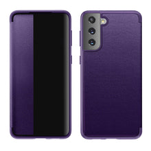 Load image into Gallery viewer, Magnetic Side Window View Shockproof Horizontal Flip Leather Case, For Samsung Galaxy S21 5G, For Samsung Galaxy S21+ 5G, For Samsung Galaxy S21 Ultra 5G, For Samsung Galaxy A12, For Samsung Galaxy S20 FE