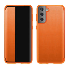 Load image into Gallery viewer, Magnetic Side Window View Shockproof Horizontal Flip Leather Case, For Samsung Galaxy S21 5G, For Samsung Galaxy S21+ 5G, For Samsung Galaxy S21 Ultra 5G, For Samsung Galaxy A12, For Samsung Galaxy S20 FE