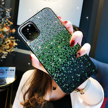 Load image into Gallery viewer, PC + Crystal Diamond Tri-Color Gradient Protective Case, For iPhone 11 Pro, For iPhone 11, For iPhone 11 Pro Max