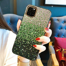 Load image into Gallery viewer, PC + Crystal Diamond Tri-Color Gradient Protective Case, For iPhone 11 Pro, For iPhone 11, For iPhone 11 Pro Max