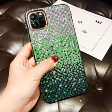 Load image into Gallery viewer, PC + Crystal Diamond Tri-Color Gradient Protective Case, For iPhone 11 Pro, For iPhone 11, For iPhone 11 Pro Max