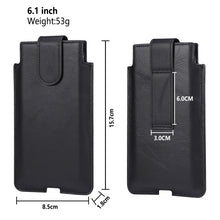 Load image into Gallery viewer, Universal Cow Leather Vertical Mobile Phone Leather Case Waist Bag For 6.1 inch and Below Phones, For 6.1 inch and Below Phones