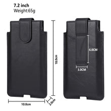 Load image into Gallery viewer, Universal Cow Leather Vertical Mobile Phone Leather Case Waist Bag For 7.2 inch and Below Phones, For 7.2 inch and Below Phones