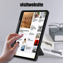 Load image into Gallery viewer, Cloth Texture Multi-folding Horizontal Flip PU Leather Shockproof Case with Holder &amp; Sleep / Wake-up Function, For Samsung Galaxy Tab S8+ / Tab S8 Plus /  Tab S7 FE / Tab S7+ T970 / T975, For Samsung Galaxy Tab S8 / Galaxy Tab S7 T870                  ...