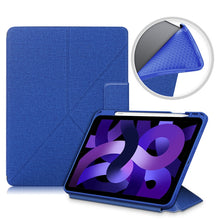 Load image into Gallery viewer, Cloth Texture Multi-folding Horizontal Flip PU Leather Shockproof Case with Holder &amp; Sleep / Wake-up Function, For Samsung Galaxy Tab S8+ / Tab S8 Plus /  Tab S7 FE / Tab S7+ T970 / T975, For Samsung Galaxy Tab S8 / Galaxy Tab S7 T870                  ...