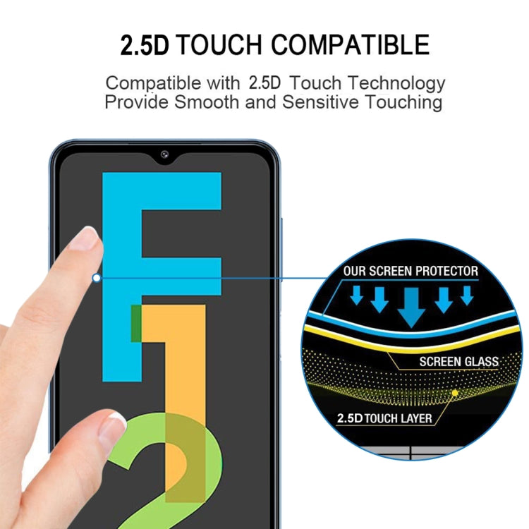 Full Glue Full Screen Tempered Glass Film, For Samsung Galaxy F12 (1 PCS), For Samsung Galaxy F02s (1 PCS)