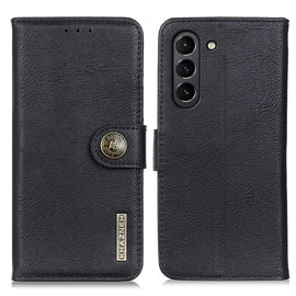 KHAZNEH Cowhide Texture Horizontal Flip Leather Case with Holder & Card Slots & Wallet, For Samsung Galaxy S21 FE