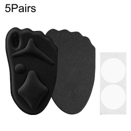 5 Pairs 085 Multi-function High Heels Soft Breathable 4D Sponge Forefoot Pad, 085 (Black), 085 (Skin Color)