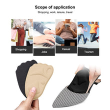 Load image into Gallery viewer, 5 Pairs 085 Multi-function High Heels Soft Breathable 4D Sponge Forefoot Pad, 085 (Black), 085 (Skin Color)