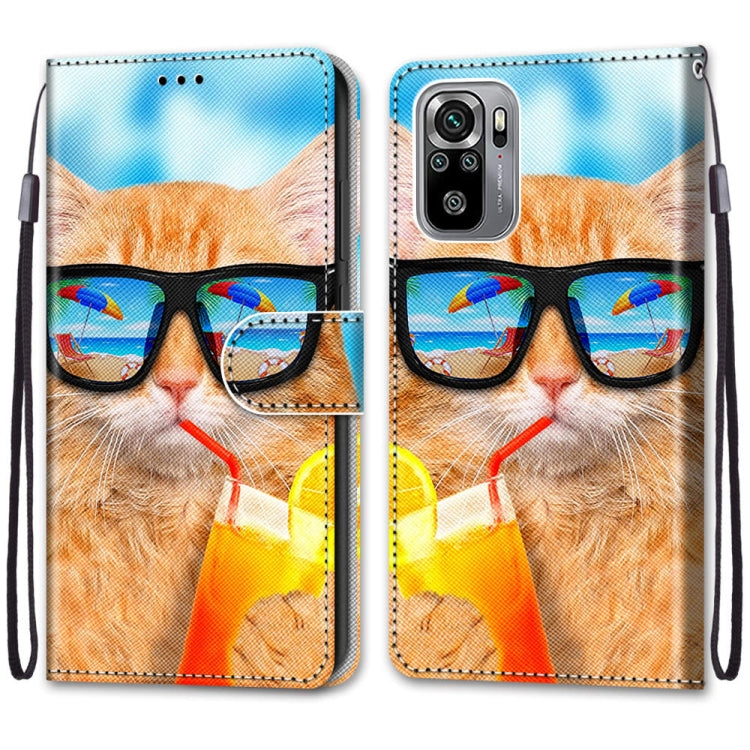 Coloured Drawing Cross Texture Horizontal Flip PU Leather Case with Holder & Card Slots & Wallet & Lanyard, For Xiaomi Redmi Note 10 4G / Note 10s, For Xiaomi Redmi Note 10 5G