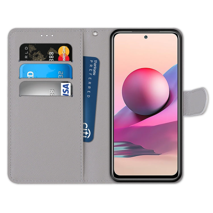 Coloured Drawing Cross Texture Horizontal Flip PU Leather Case with Holder & Card Slots & Wallet & Lanyard, For Xiaomi Redmi Note 10 4G / Note 10s, For Xiaomi Redmi Note 10 5G