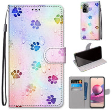 Load image into Gallery viewer, Coloured Drawing Cross Texture Horizontal Flip PU Leather Case with Holder &amp; Card Slots &amp; Wallet &amp; Lanyard, For Xiaomi Redmi Note 10 4G / Note 10s, For Xiaomi Redmi Note 10 5G