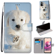 Load image into Gallery viewer, Coloured Drawing Cross Texture Horizontal Flip PU Leather Case with Holder &amp; Card Slots &amp; Wallet &amp; Lanyard, For Xiaomi Redmi Note 10 4G / Note 10s, For Xiaomi Redmi Note 10 5G