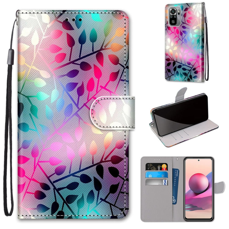 Coloured Drawing Cross Texture Horizontal Flip PU Leather Case with Holder & Card Slots & Wallet & Lanyard, For Xiaomi Redmi Note 10 4G / Note 10s, For Xiaomi Redmi Note 10 5G