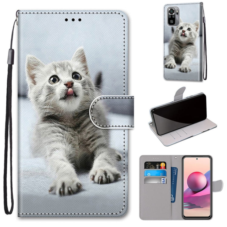Coloured Drawing Cross Texture Horizontal Flip PU Leather Case with Holder & Card Slots & Wallet & Lanyard, For Xiaomi Redmi Note 10 4G / Note 10s, For Xiaomi Redmi Note 10 5G