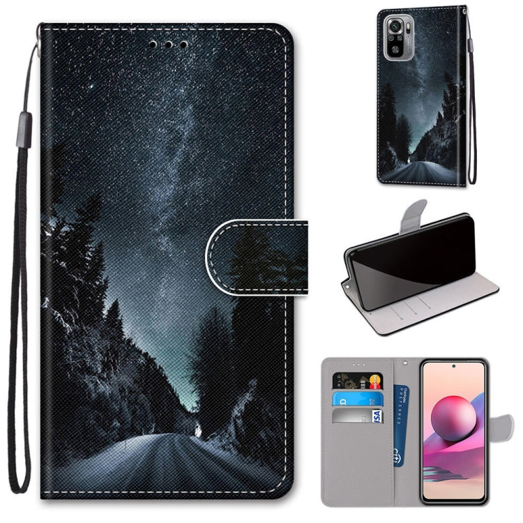 Coloured Drawing Cross Texture Horizontal Flip PU Leather Case with Holder & Card Slots & Wallet & Lanyard, For Xiaomi Redmi Note 10 4G / Note 10s, For Xiaomi Redmi Note 10 5G