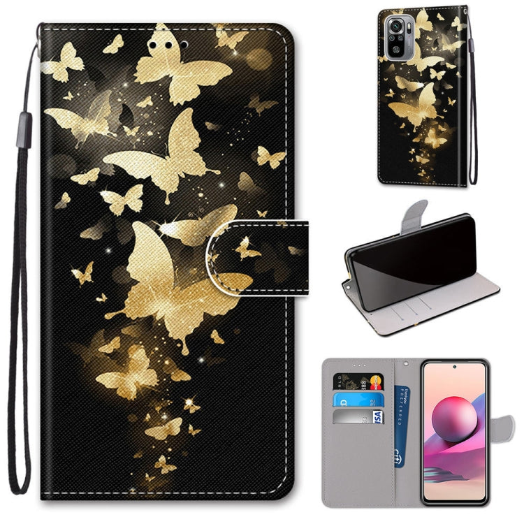 Coloured Drawing Cross Texture Horizontal Flip PU Leather Case with Holder & Card Slots & Wallet & Lanyard, For Xiaomi Redmi Note 10 4G / Note 10s, For Xiaomi Redmi Note 10 5G