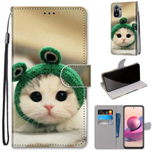 Load image into Gallery viewer, Coloured Drawing Cross Texture Horizontal Flip PU Leather Case with Holder &amp; Card Slots &amp; Wallet &amp; Lanyard, For Xiaomi Redmi Note 10 4G / Note 10s, For Xiaomi Redmi Note 10 5G