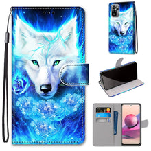 Load image into Gallery viewer, Coloured Drawing Cross Texture Horizontal Flip PU Leather Case with Holder &amp; Card Slots &amp; Wallet &amp; Lanyard, For Xiaomi Redmi Note 10 4G / Note 10s, For Xiaomi Redmi Note 10 5G