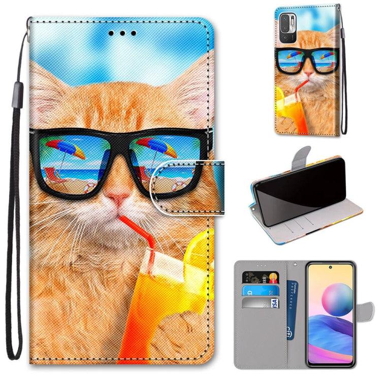 Coloured Drawing Cross Texture Horizontal Flip PU Leather Case with Holder & Card Slots & Wallet & Lanyard, For Xiaomi Redmi Note 10 4G / Note 10s, For Xiaomi Redmi Note 10 5G