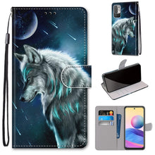 Load image into Gallery viewer, Coloured Drawing Cross Texture Horizontal Flip PU Leather Case with Holder &amp; Card Slots &amp; Wallet &amp; Lanyard, For Xiaomi Redmi Note 10 4G / Note 10s, For Xiaomi Redmi Note 10 5G