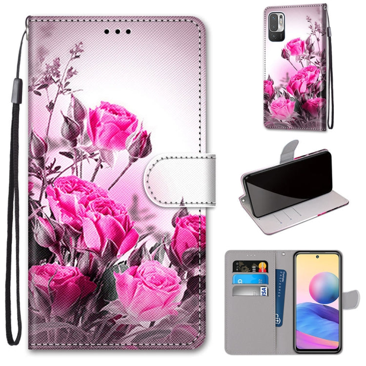 Coloured Drawing Cross Texture Horizontal Flip PU Leather Case with Holder & Card Slots & Wallet & Lanyard, For Xiaomi Redmi Note 10 4G / Note 10s, For Xiaomi Redmi Note 10 5G