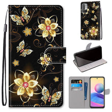 Load image into Gallery viewer, Coloured Drawing Cross Texture Horizontal Flip PU Leather Case with Holder &amp; Card Slots &amp; Wallet &amp; Lanyard, For Xiaomi Redmi Note 10 4G / Note 10s, For Xiaomi Redmi Note 10 5G