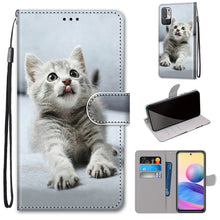 Load image into Gallery viewer, Coloured Drawing Cross Texture Horizontal Flip PU Leather Case with Holder &amp; Card Slots &amp; Wallet &amp; Lanyard, For Xiaomi Redmi Note 10 4G / Note 10s, For Xiaomi Redmi Note 10 5G
