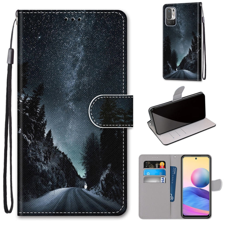 Coloured Drawing Cross Texture Horizontal Flip PU Leather Case with Holder & Card Slots & Wallet & Lanyard, For Xiaomi Redmi Note 10 4G / Note 10s, For Xiaomi Redmi Note 10 5G