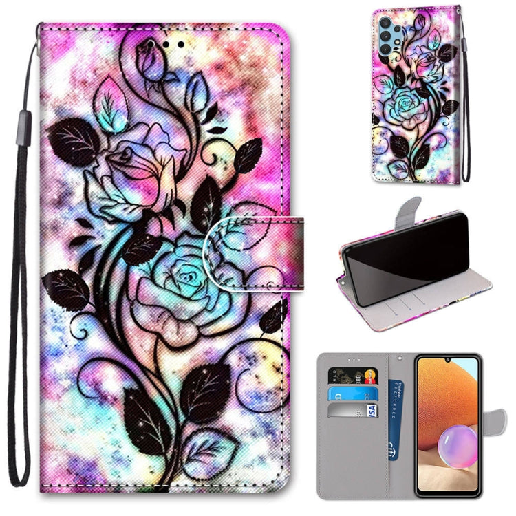 Coloured Drawing Cross Texture Horizontal Flip PU Leather Case with Holder & Card Slots & Wallet & Lanyard, For Xiaomi Redmi Note 10 Pro Max / Note 10 Pro, For Samsung Galaxy A32 4G / A32 Lite