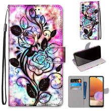 Load image into Gallery viewer, Coloured Drawing Cross Texture Horizontal Flip PU Leather Case with Holder &amp; Card Slots &amp; Wallet &amp; Lanyard, For Xiaomi Redmi Note 10 Pro Max / Note 10 Pro, For Samsung Galaxy A32 4G / A32 Lite