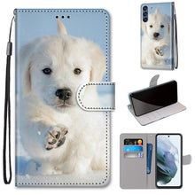 Load image into Gallery viewer, Coloured Drawing Cross Texture Horizontal Flip PU Leather Case with Holder &amp; Card Slots &amp; Wallet &amp; Lanyard, For Samsung Galaxy F62 / M62, For Samsung Galaxy S21 FE