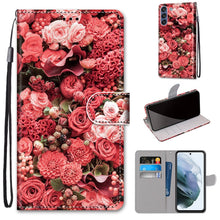 Load image into Gallery viewer, Coloured Drawing Cross Texture Horizontal Flip PU Leather Case with Holder &amp; Card Slots &amp; Wallet &amp; Lanyard, For Samsung Galaxy F62 / M62, For Samsung Galaxy S21 FE