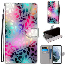 Load image into Gallery viewer, Coloured Drawing Cross Texture Horizontal Flip PU Leather Case with Holder &amp; Card Slots &amp; Wallet &amp; Lanyard, For Samsung Galaxy F62 / M62, For Samsung Galaxy S21 FE