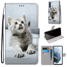 Load image into Gallery viewer, Coloured Drawing Cross Texture Horizontal Flip PU Leather Case with Holder &amp; Card Slots &amp; Wallet &amp; Lanyard, For Samsung Galaxy F62 / M62, For Samsung Galaxy S21 FE
