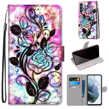 Load image into Gallery viewer, Coloured Drawing Cross Texture Horizontal Flip PU Leather Case with Holder &amp; Card Slots &amp; Wallet &amp; Lanyard, For Samsung Galaxy F62 / M62, For Samsung Galaxy S21 FE