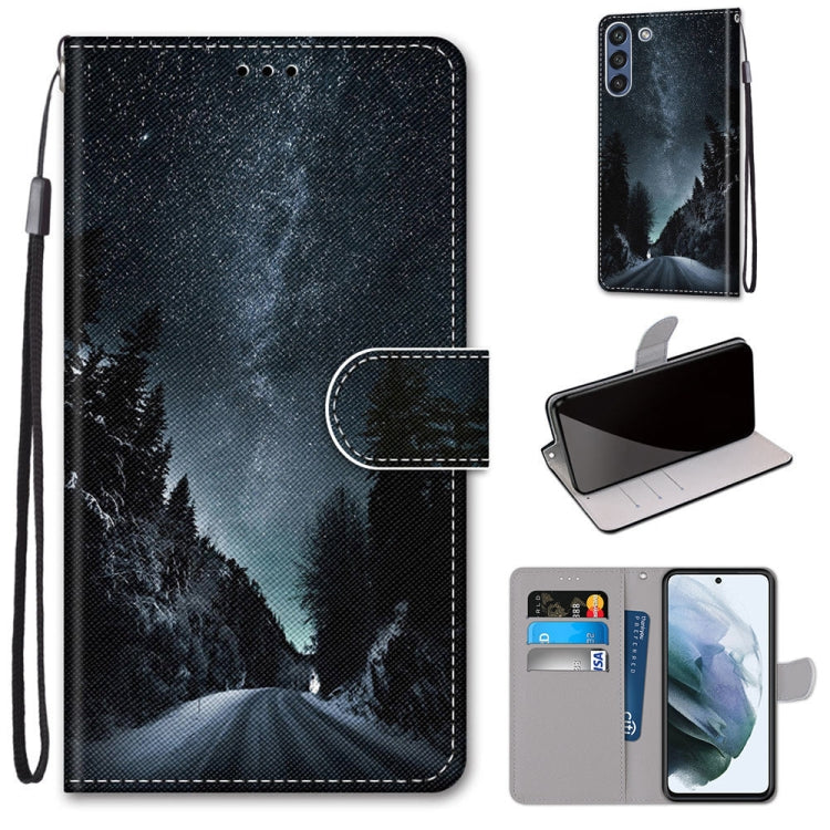 Coloured Drawing Cross Texture Horizontal Flip PU Leather Case with Holder & Card Slots & Wallet & Lanyard, For Samsung Galaxy F62 / M62, For Samsung Galaxy S21 FE