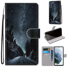 Load image into Gallery viewer, Coloured Drawing Cross Texture Horizontal Flip PU Leather Case with Holder &amp; Card Slots &amp; Wallet &amp; Lanyard, For Samsung Galaxy F62 / M62, For Samsung Galaxy S21 FE