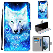 Load image into Gallery viewer, Coloured Drawing Cross Texture Horizontal Flip PU Leather Case with Holder &amp; Card Slots &amp; Wallet &amp; Lanyard, For Samsung Galaxy F62 / M62, For Samsung Galaxy S21 FE
