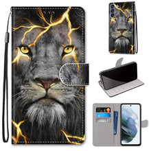 Load image into Gallery viewer, Coloured Drawing Cross Texture Horizontal Flip PU Leather Case with Holder &amp; Card Slots &amp; Wallet &amp; Lanyard, For Samsung Galaxy F62 / M62, For Samsung Galaxy S21 FE
