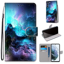 Load image into Gallery viewer, Coloured Drawing Cross Texture Horizontal Flip PU Leather Case with Holder &amp; Card Slots &amp; Wallet &amp; Lanyard, For Samsung Galaxy F62 / M62, For Samsung Galaxy S21 FE