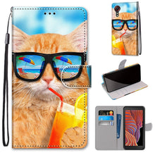 Load image into Gallery viewer, Coloured Drawing Cross Texture Horizontal Flip PU Leather Case with Holder &amp; Card Slots &amp; Wallet &amp; Lanyard, For Samsung Galaxy Xcover 5