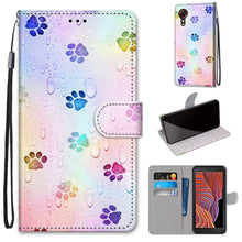 Load image into Gallery viewer, Coloured Drawing Cross Texture Horizontal Flip PU Leather Case with Holder &amp; Card Slots &amp; Wallet &amp; Lanyard, For Samsung Galaxy Xcover 5