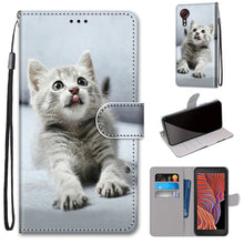 Load image into Gallery viewer, Coloured Drawing Cross Texture Horizontal Flip PU Leather Case with Holder &amp; Card Slots &amp; Wallet &amp; Lanyard, For Samsung Galaxy Xcover 5