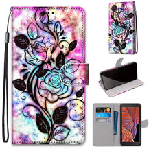 Load image into Gallery viewer, Coloured Drawing Cross Texture Horizontal Flip PU Leather Case with Holder &amp; Card Slots &amp; Wallet &amp; Lanyard, For Samsung Galaxy Xcover 5