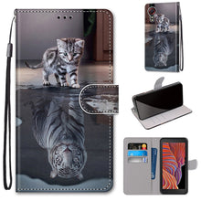 Load image into Gallery viewer, Coloured Drawing Cross Texture Horizontal Flip PU Leather Case with Holder &amp; Card Slots &amp; Wallet &amp; Lanyard, For Samsung Galaxy Xcover 5