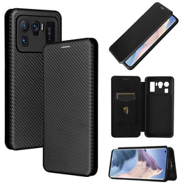 Carbon Fiber Texture Magnetic Horizontal Flip TPU + PC + PU Leather Case with Card Slot, For Xiaomi Mi 11 Ultra, For Xiaomi Mi 11 Pro, For Xiaomi Mi 11 Lite, For Realme C21, For Oppo Find X3 / X3 Pro