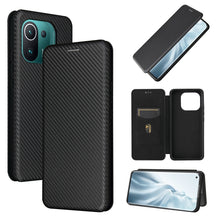 Load image into Gallery viewer, Carbon Fiber Texture Magnetic Horizontal Flip TPU + PC + PU Leather Case with Card Slot, For Xiaomi Mi 11 Ultra, For Xiaomi Mi 11 Pro, For Xiaomi Mi 11 Lite, For Realme C21, For Oppo Find X3 / X3 Pro
